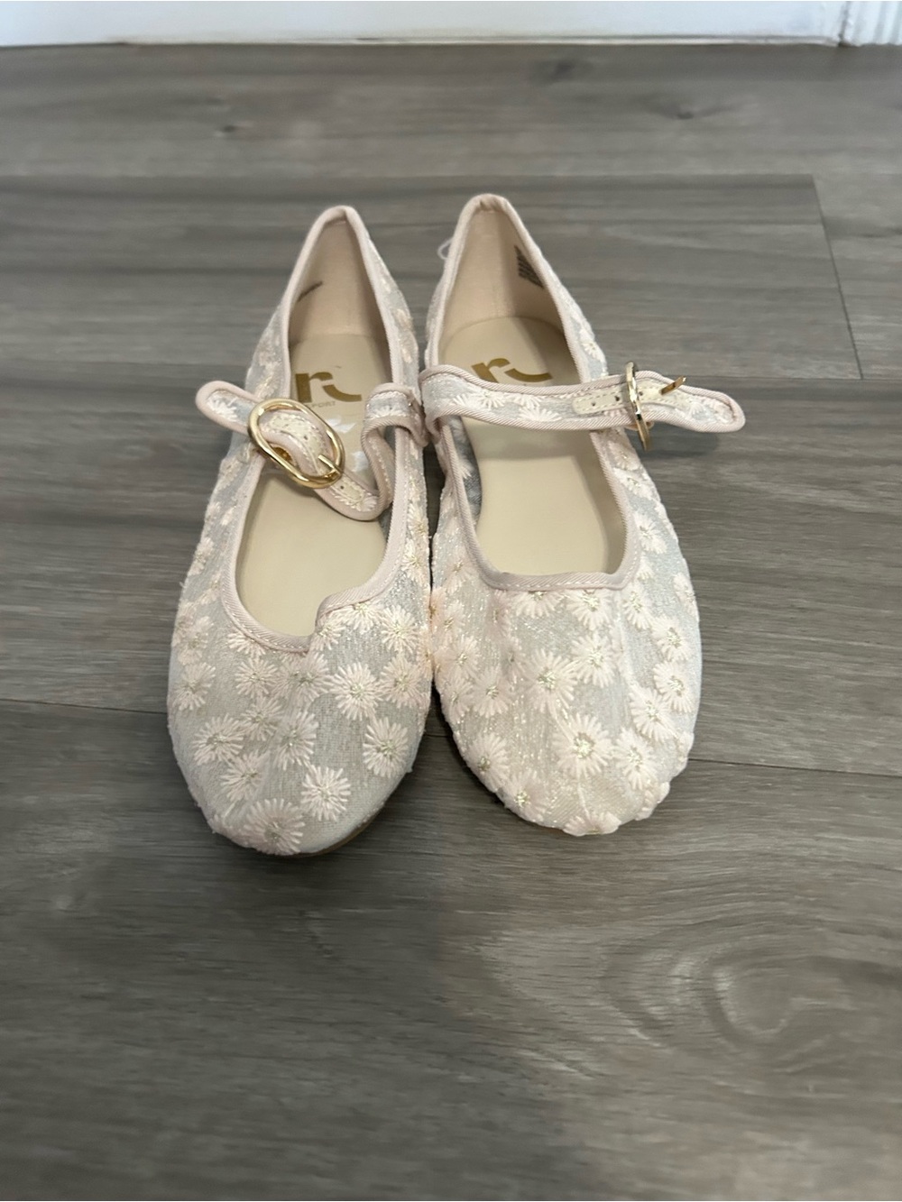 Report "Sailor" Sheer Floral Mesh Mary Jane Flats